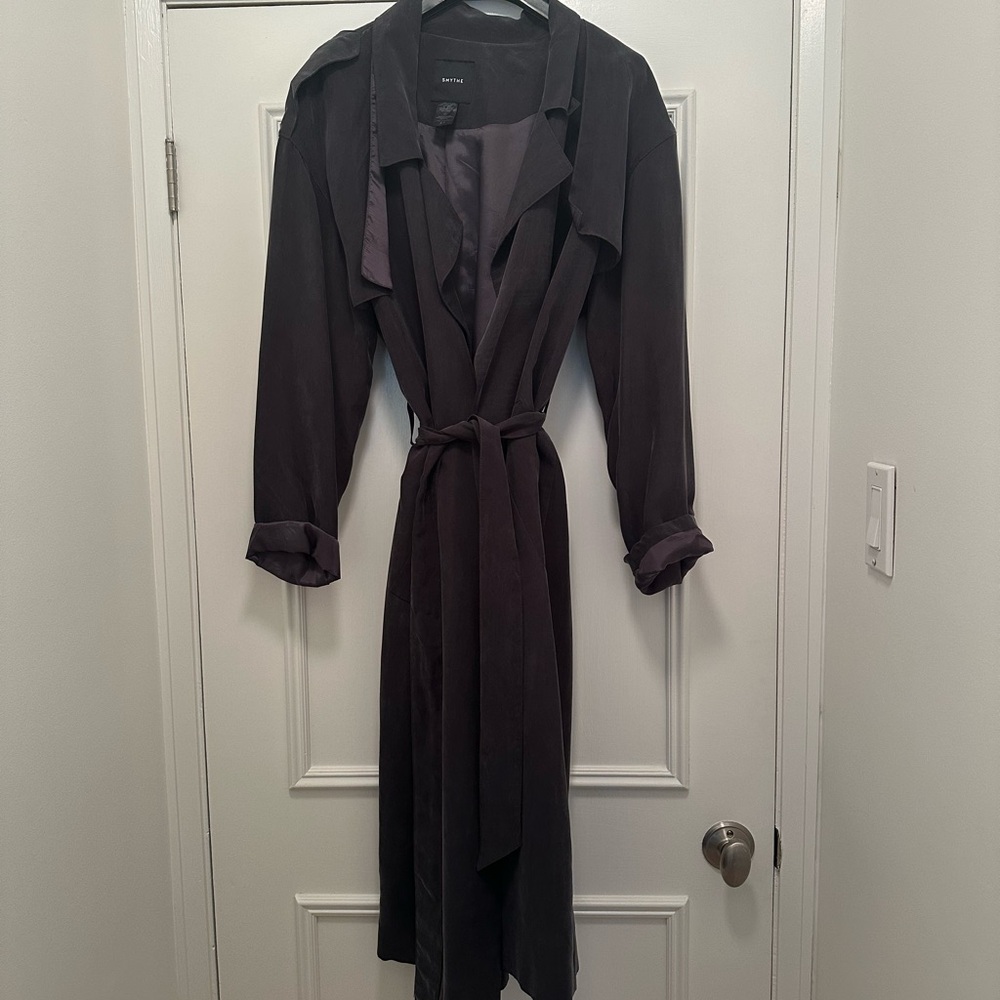 Smythe dark grey belted trench coat